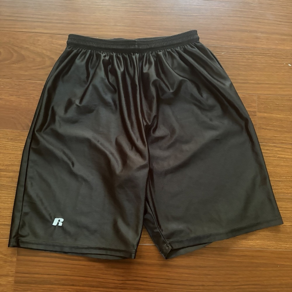 Vintage Russell Mens Medium Black Baggy Shorts Gym Y2K Running USA